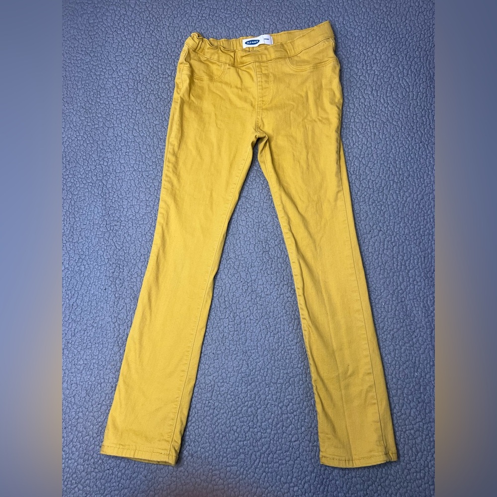 Old Navy Skinny Yellow Jeans Girls Size XL 14 Adjustable Waist